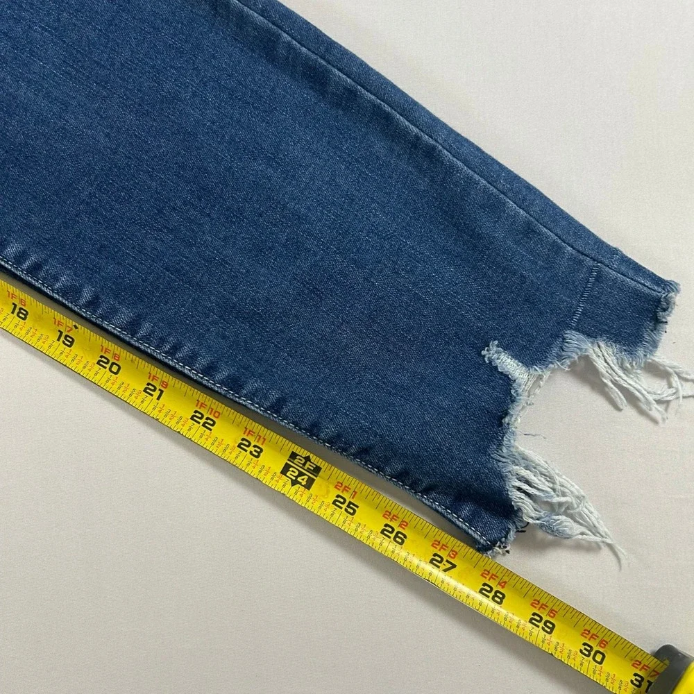Judy Blue Jeans Women 0/24 Blue Slim Fit  Distressed Denim Frayed Hem Stretch